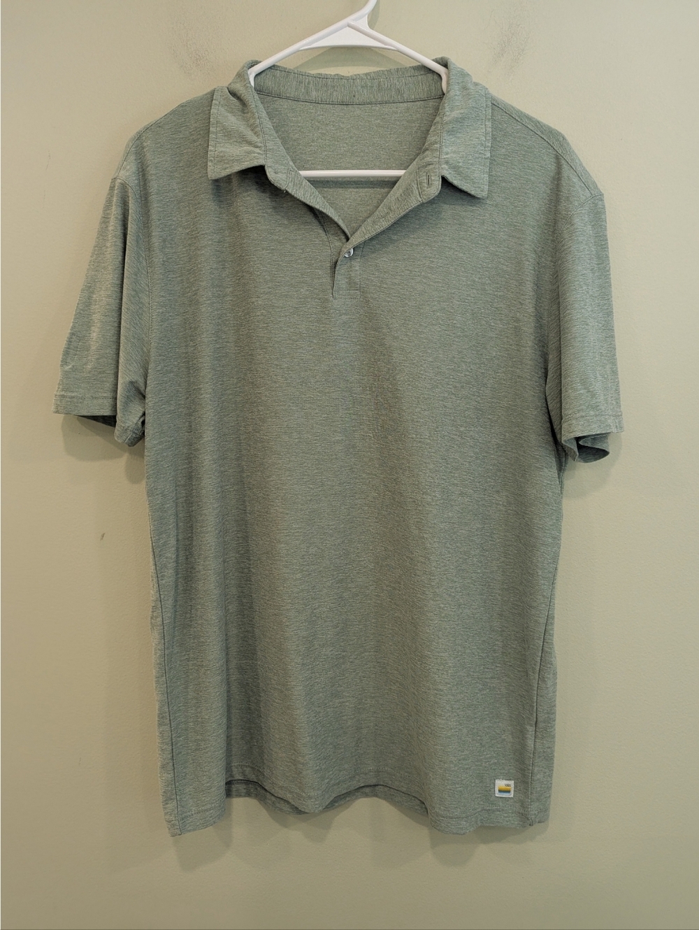 Vuori Strato Tech Polo In Heathered Green Size Medium